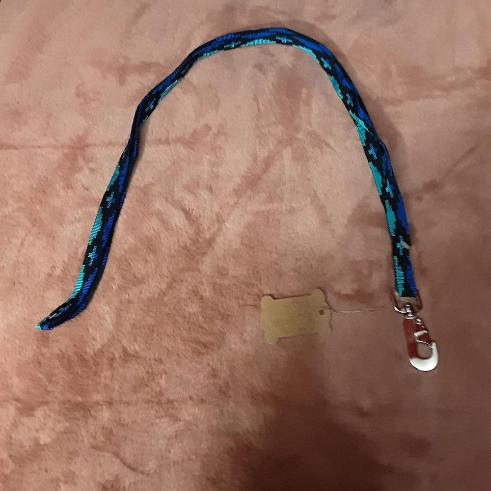 New 3/4" x 4' nylon blue and black dog leash